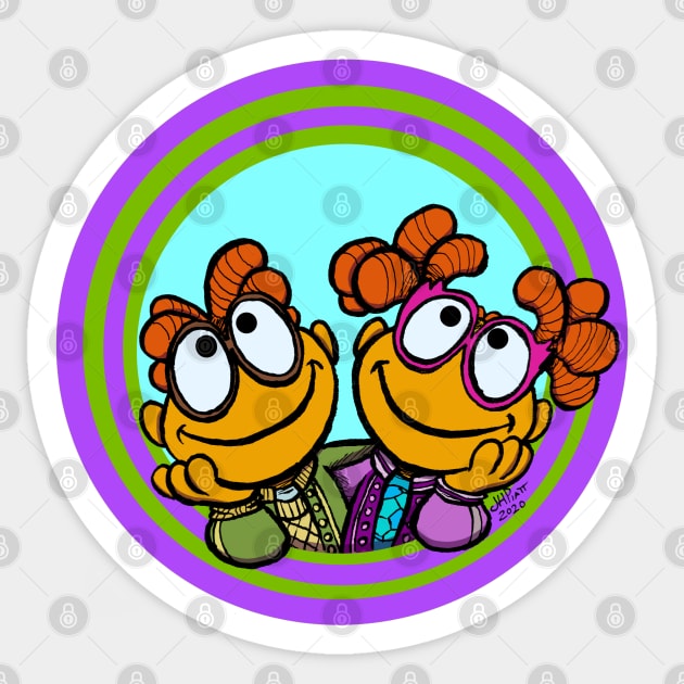 Scooter and Skeeter Sticker by UzzyWorks